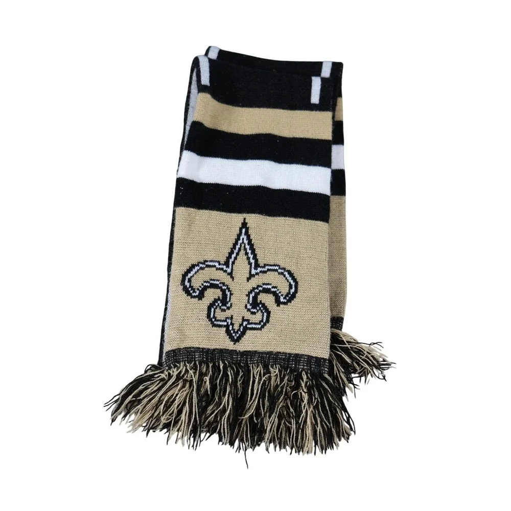 New Orleans Saints Scarf Mens One Size Black NFL Football Team Apparel